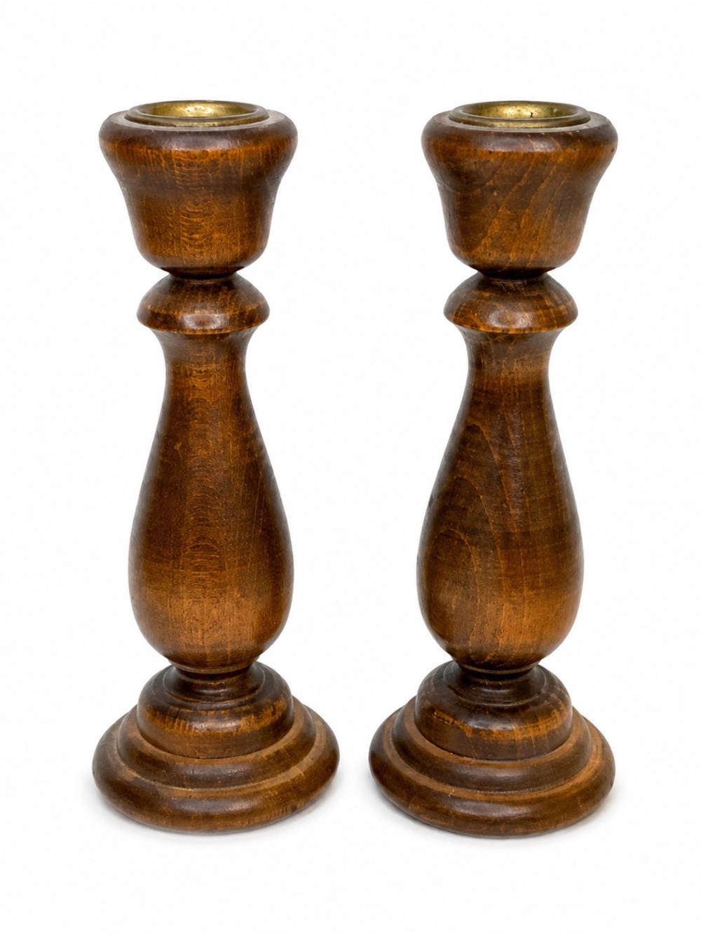 VINTAGE Cottagecore Boho Wood Candlestick Set - Picture 2 of 8